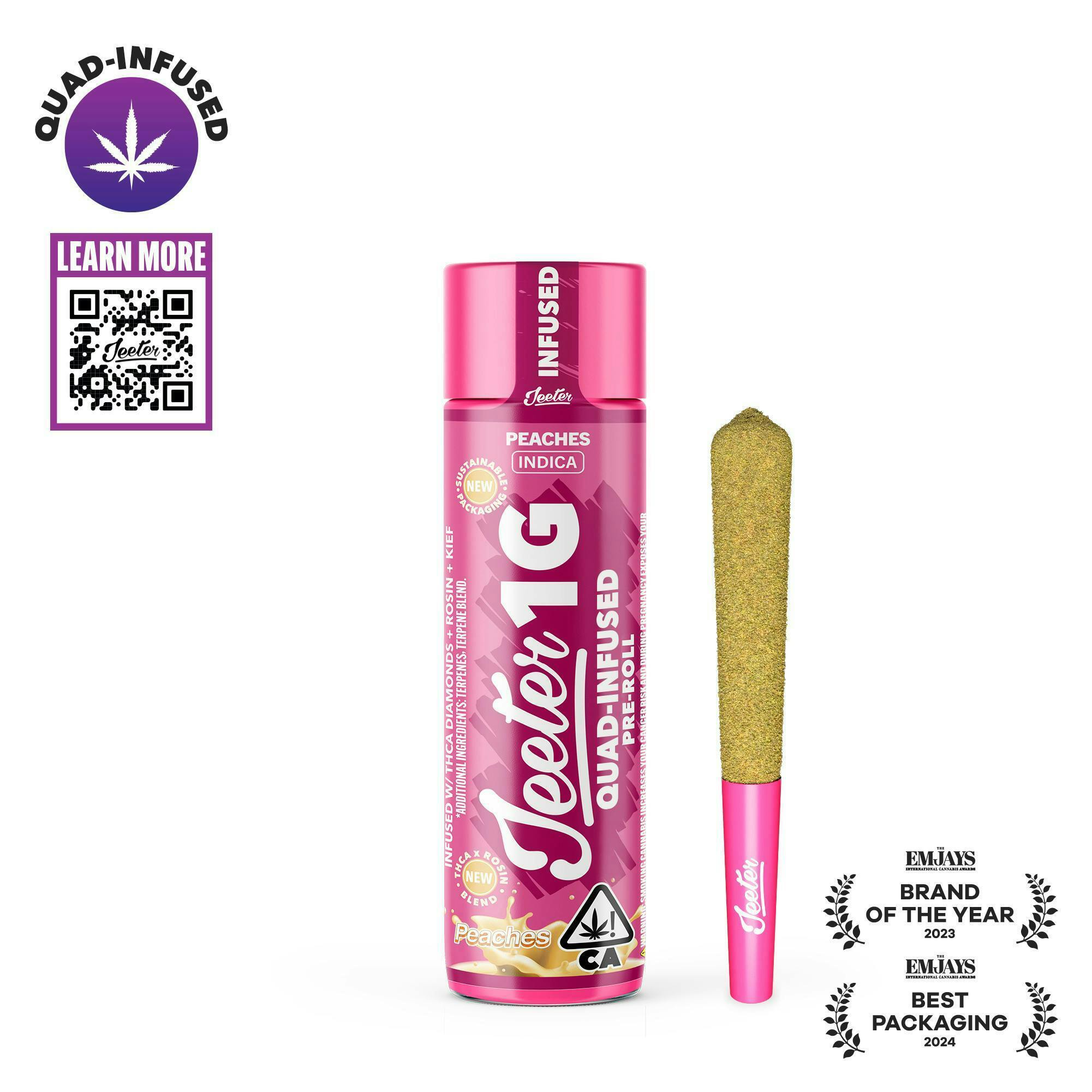 Jeeter - Peaches (Indica) Rosin Enhanced Preroll