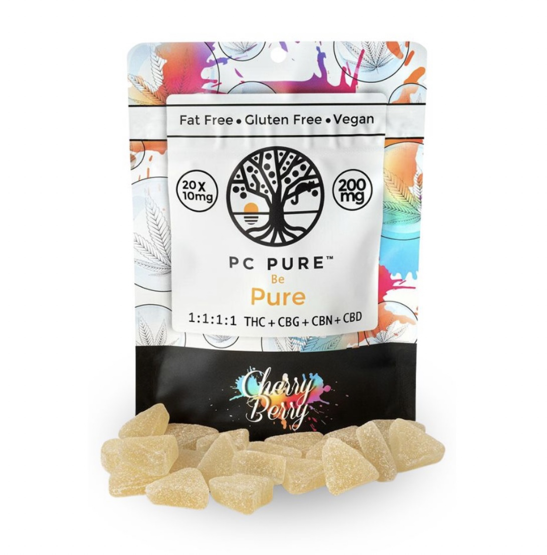 PC Pure: Cherry Berry Full Spectrum 1:1:1:1 THC:CBD:CBN:CBG