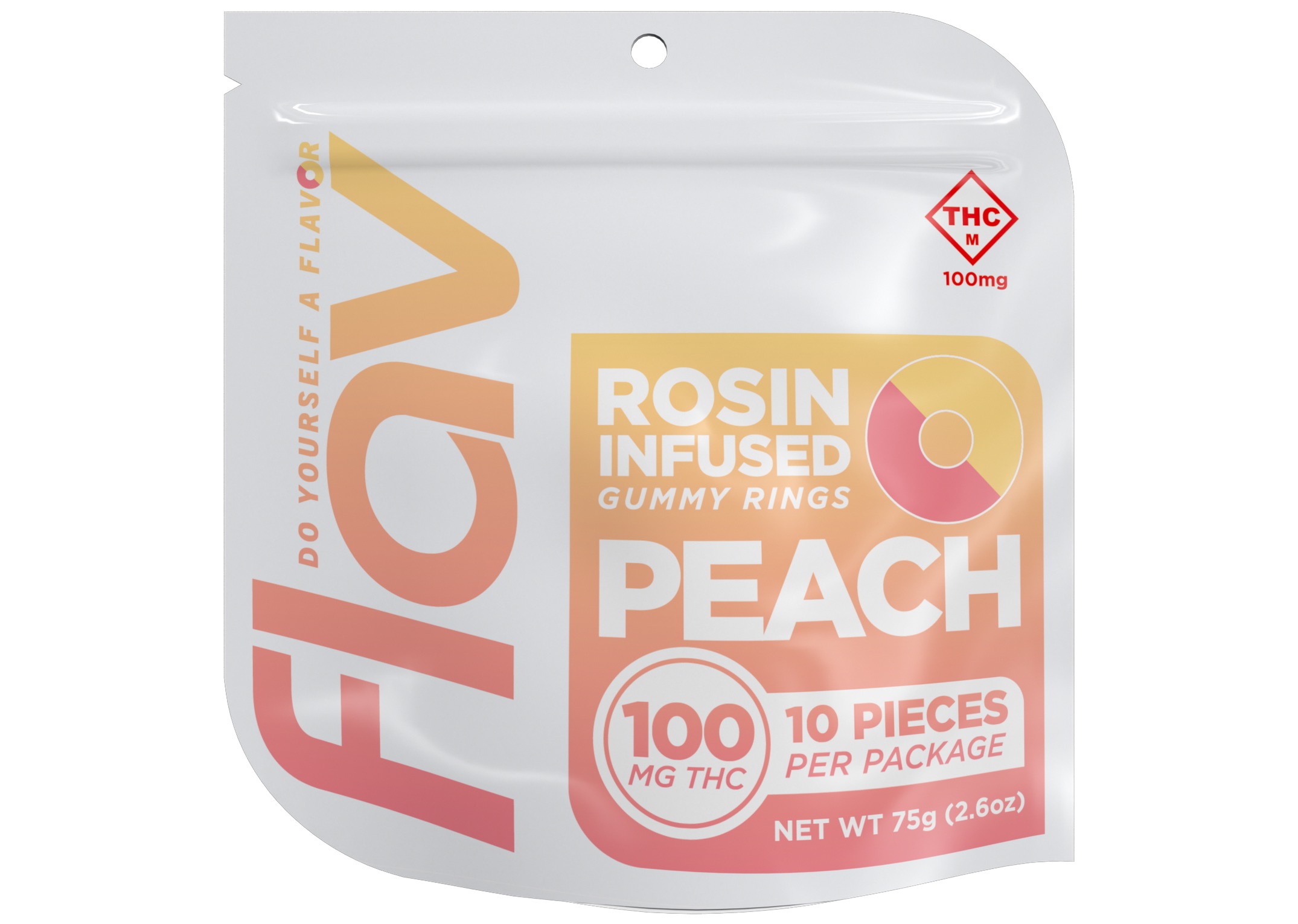 LIVE ROSIN GUMMY RINGS PEACH (H) [10PK] 100MG