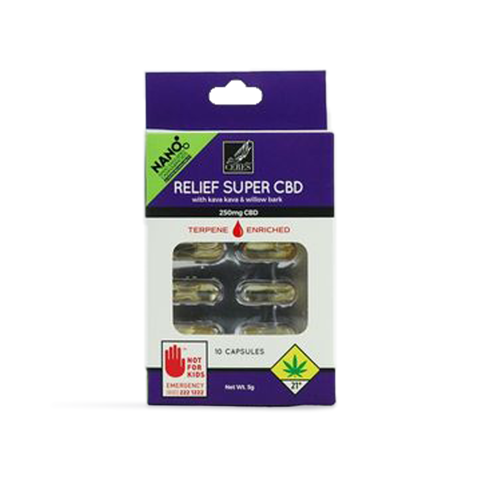 Relief Super CBD Capsules 10-Pack | 100mg