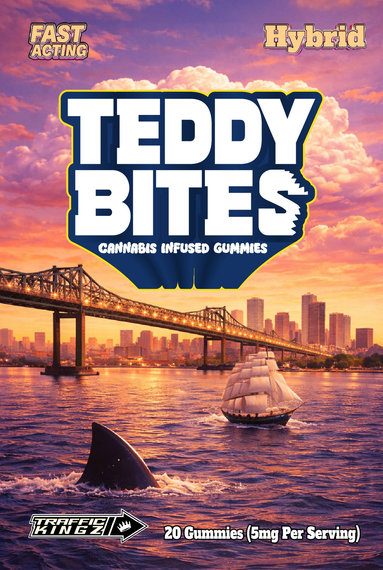 Teddy Bites - Blue Raspberry Gummies - 100mg