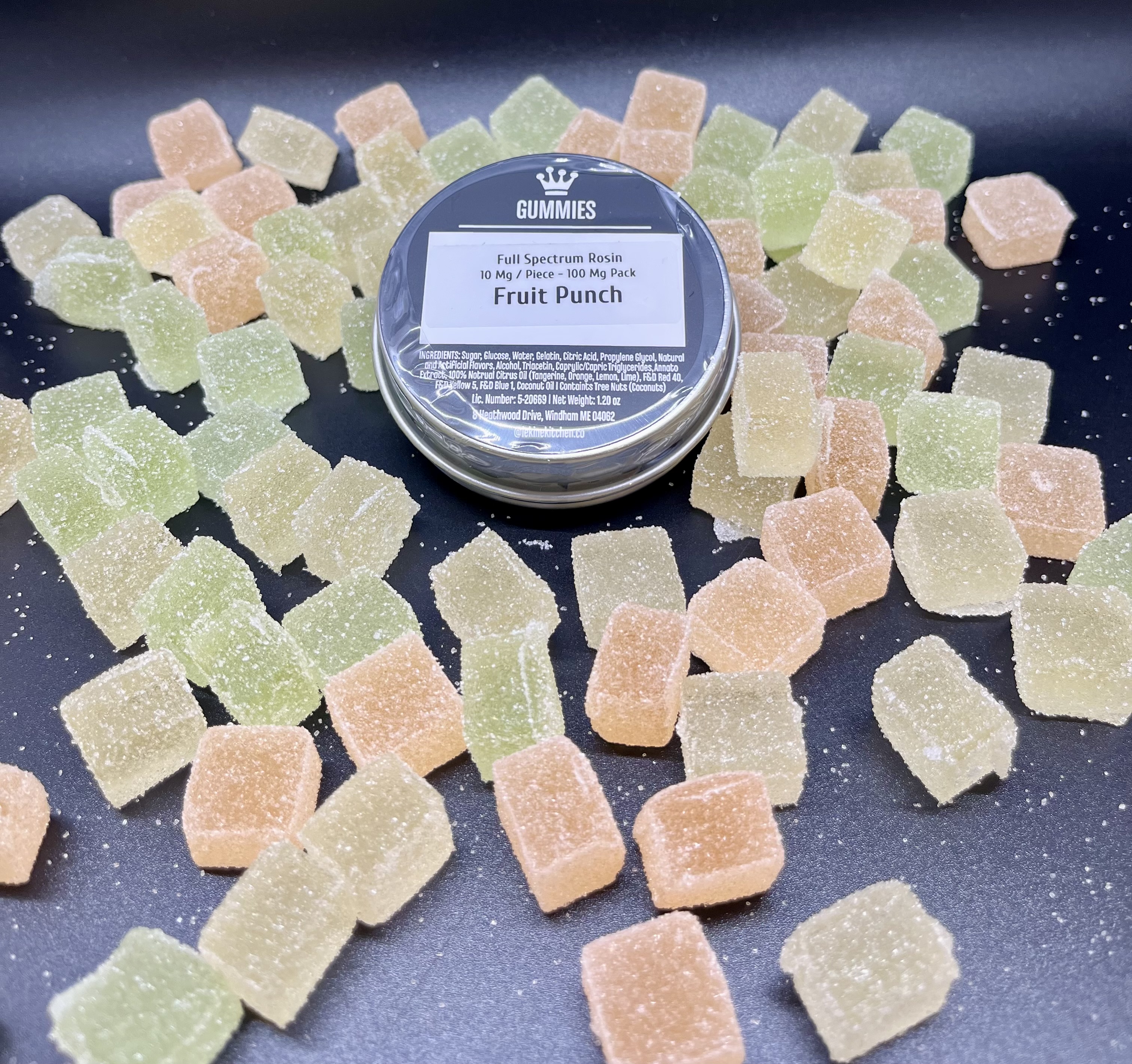 Undertow x Le Kine Kitchen: Fruit Punch 10mg/100mg Hash Rosin Gummies