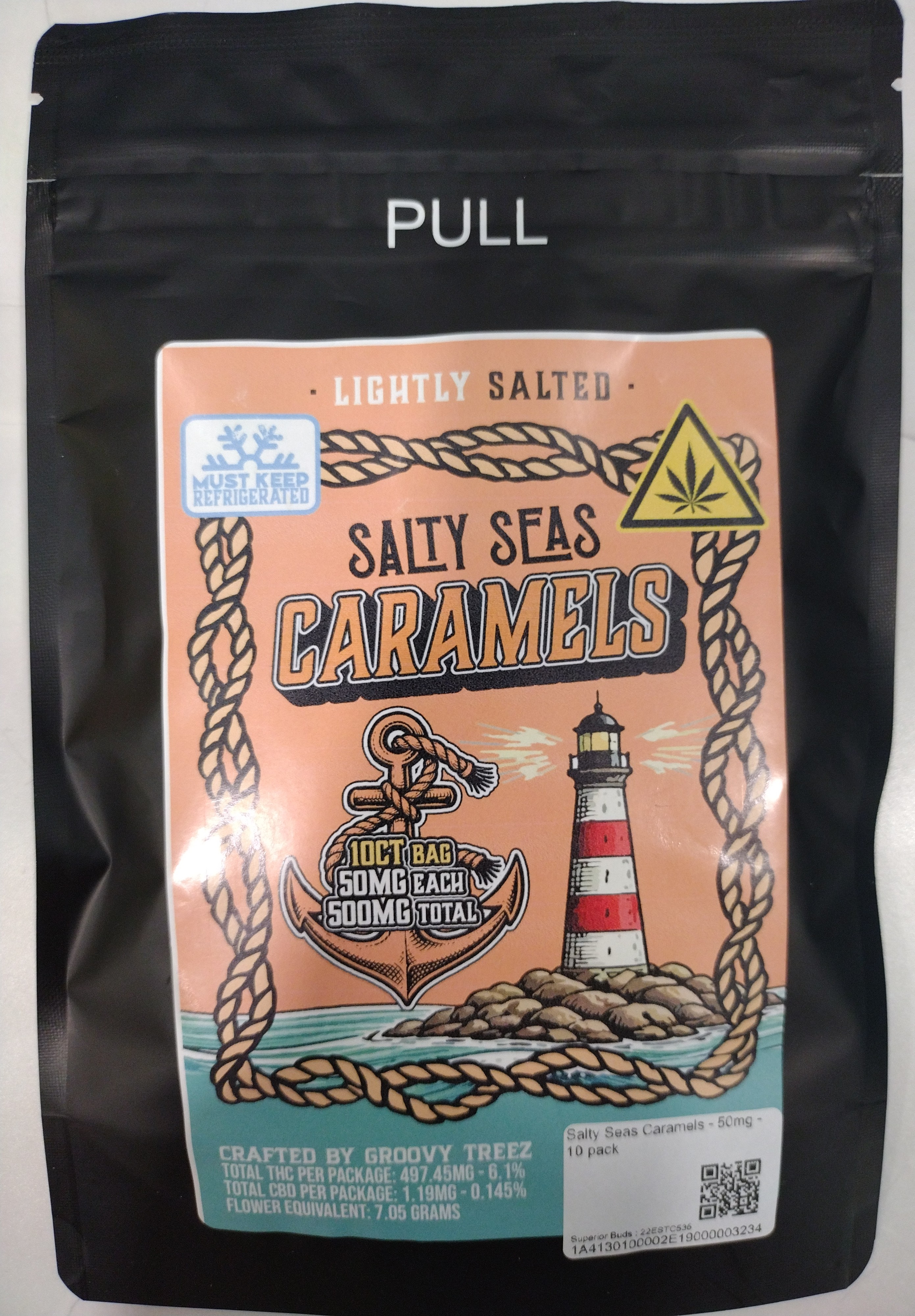 Salty Seas Caramels - 10 Pk - 497.45mg