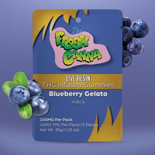 Fresh Canna: Blueberry Gelato 200MG Live Resin Gummies