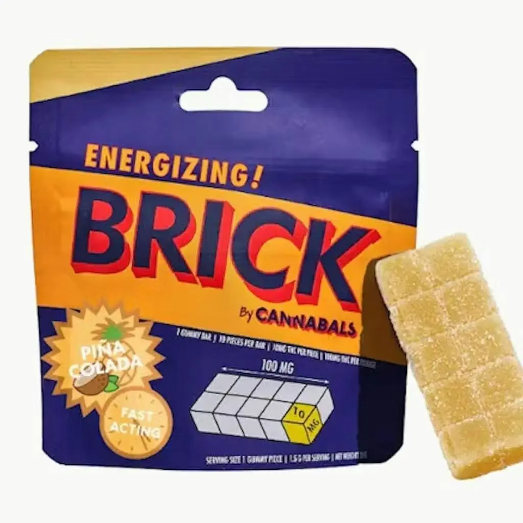 Cannabals - Gummy Brick - Pina Colada (Sativa) - 100mg THC : 50MG THCV