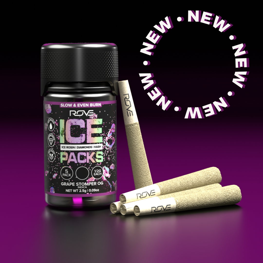 Grape Stomper | Infused Pre-Roll Ice Packs (Rosin, Hash, and Diamonds) | 5 Pack | .5g each