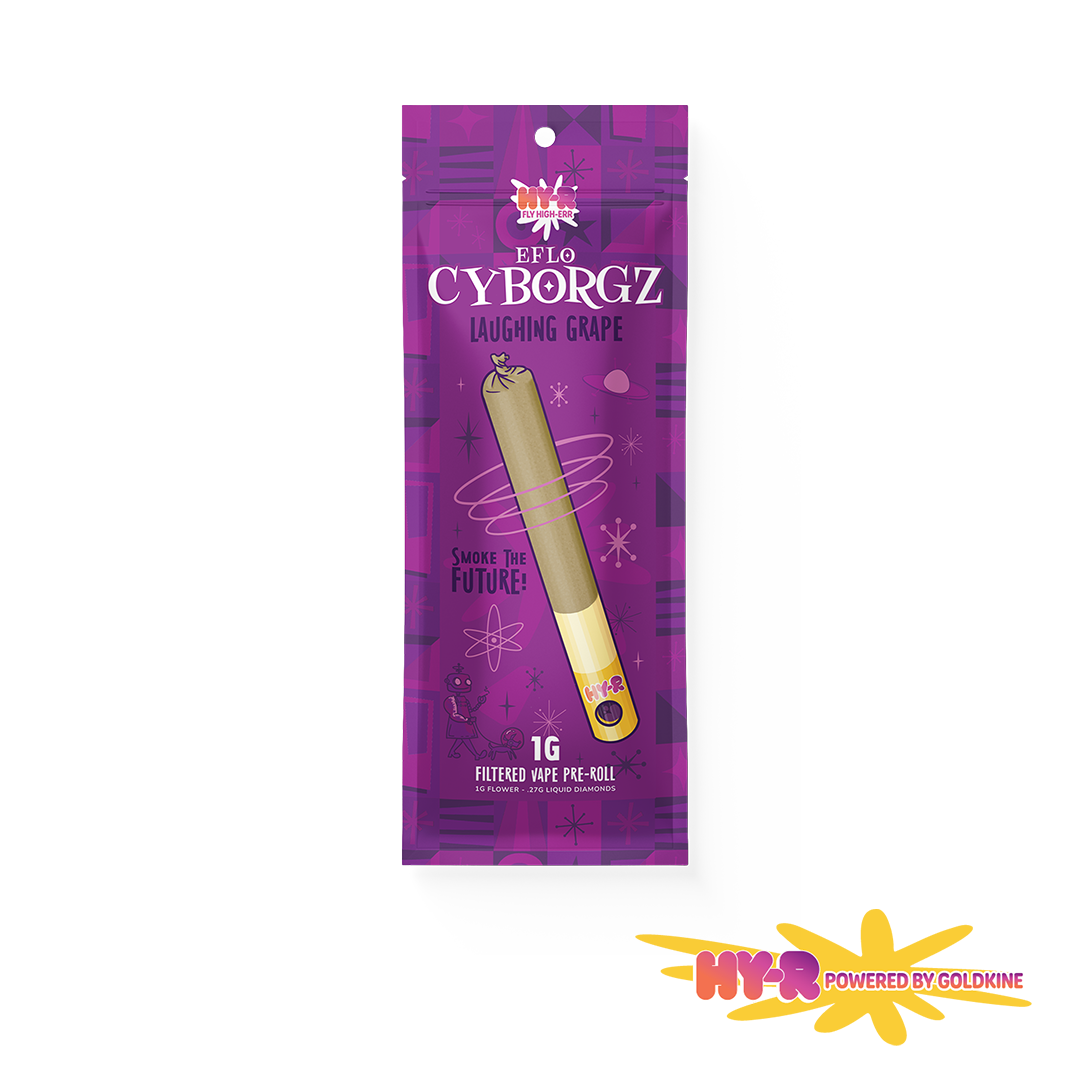 LAUGHING GRAPE | CYBORGZ | HYBRID | INFUSED PRE-ROLL W/ VAPE | 1.27G | REC