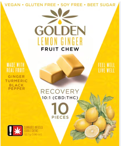 Lemon Ginger 10:1 Fruit Chew 10-pack | 50mg