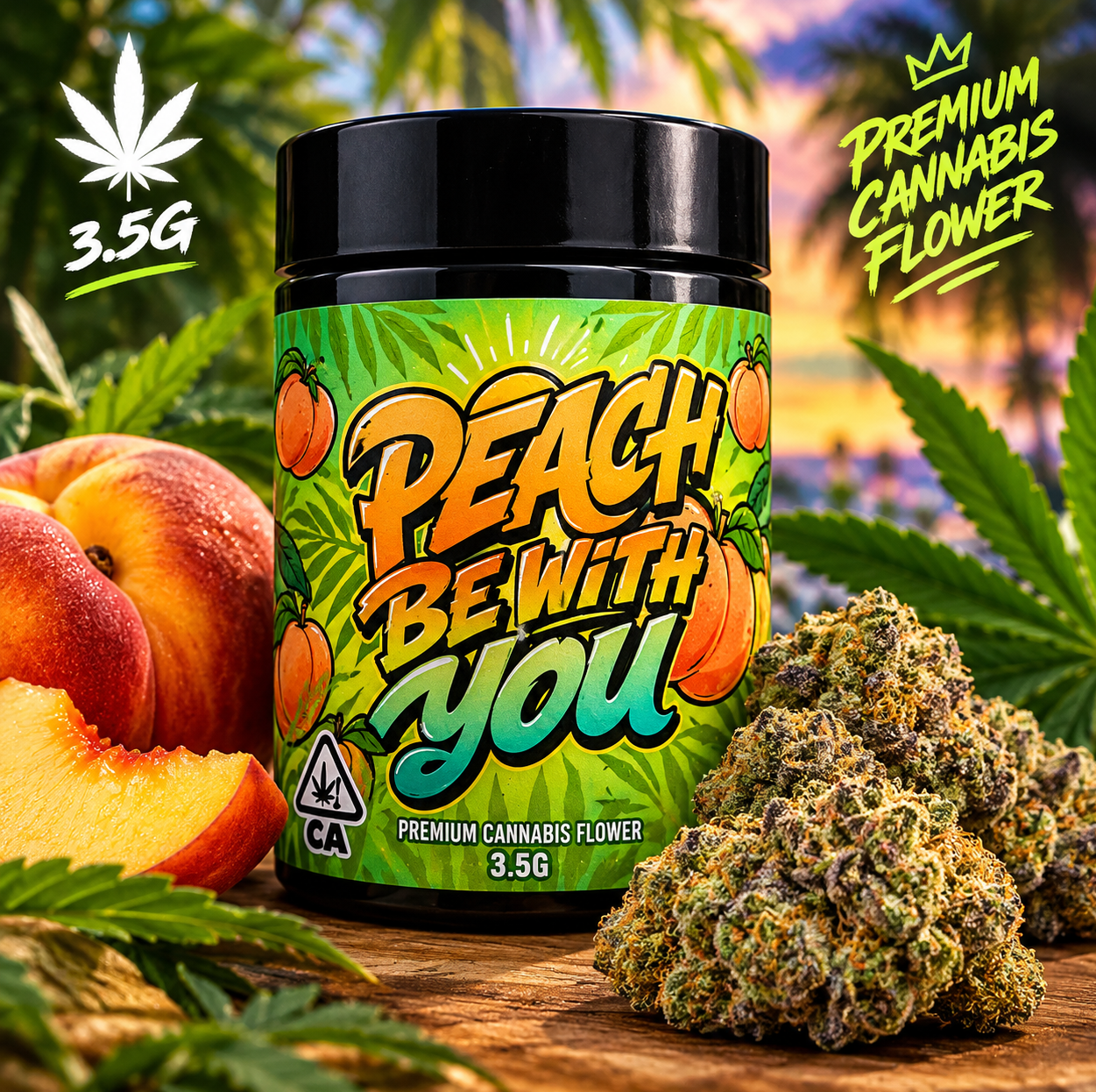 J CANNABIS - PEACH BE WITH YOU - 3.5G - HYBRID