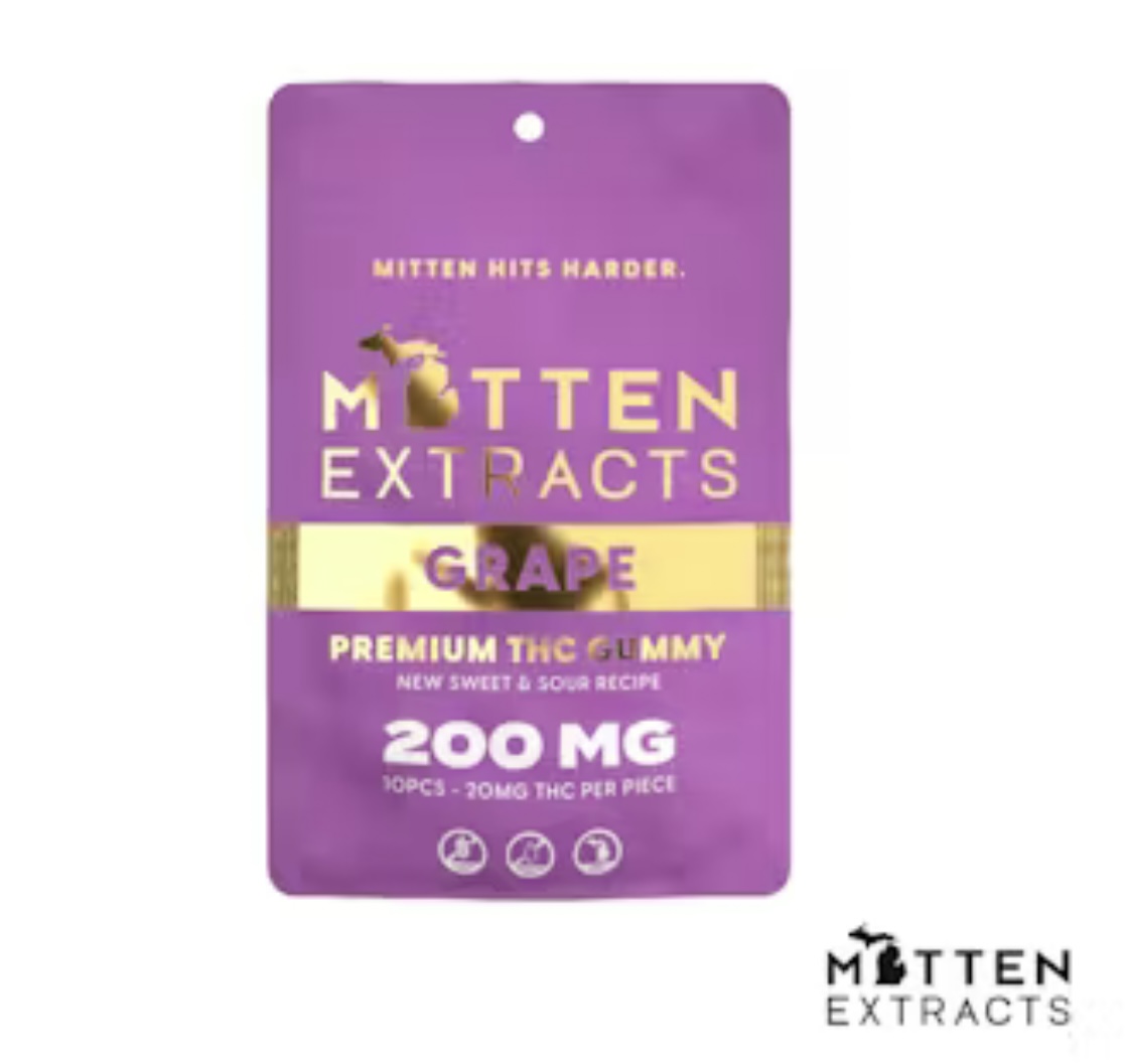 Mitten Extracts: Grape 200mg Gummies (H)