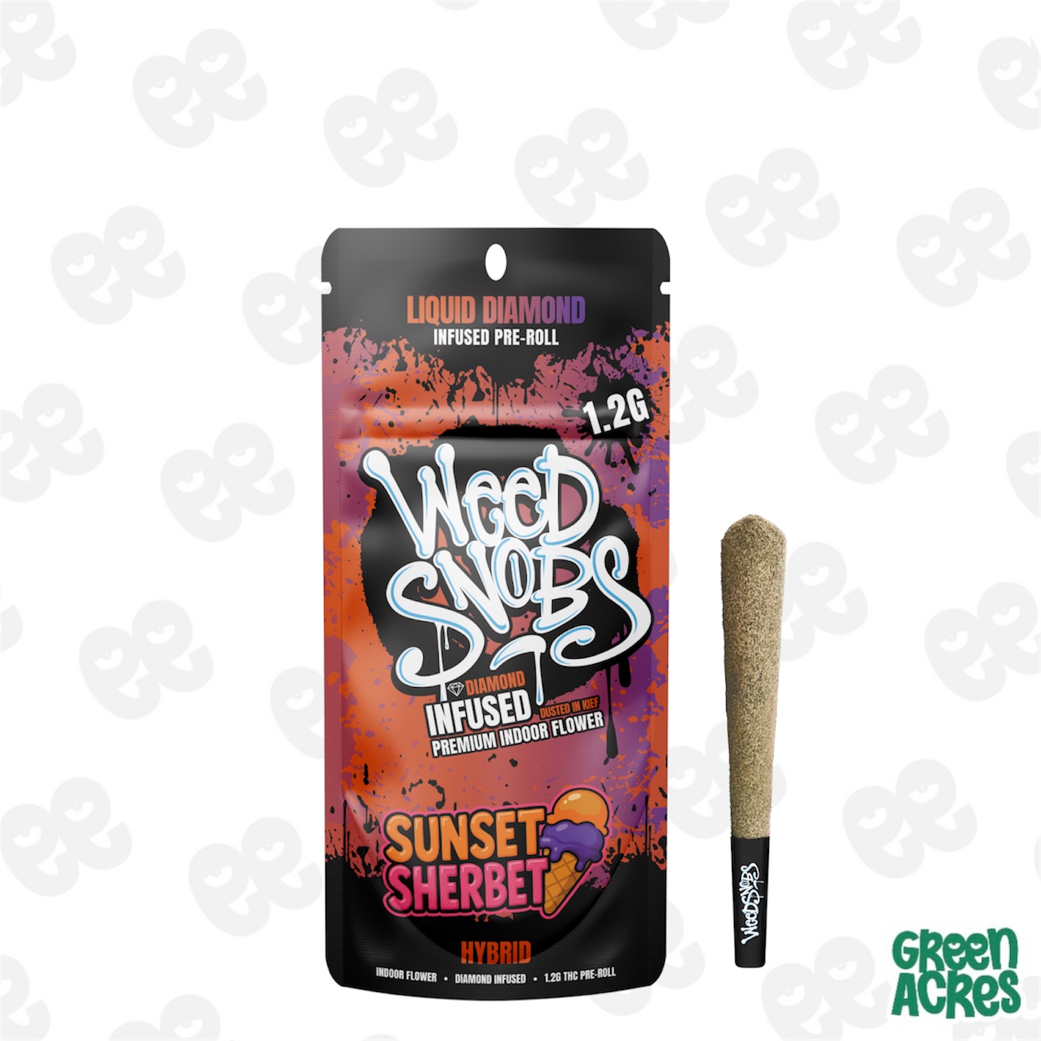 Weed Snobs: Sunset Sherbet 1.2G  Liquid Diamond Infused Pre-Roll
