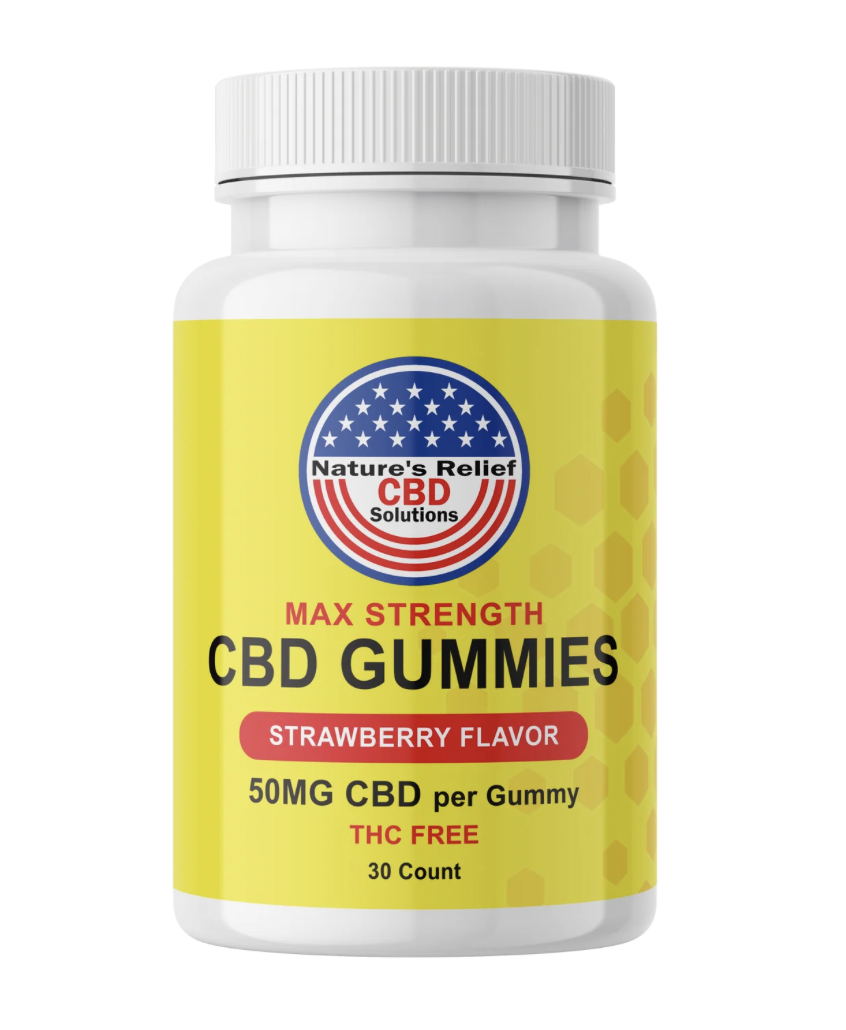 NATURE'S RELIEF | MAX STRENGTH CBD GUMMIES | STRAWBERRY | 50MG | 30CT