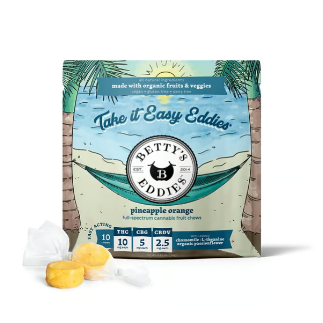 Take it Easy Eddies - Pineapple Orange - 4:2:1 THC:CBG:CBDv - Fruit Chews - 100mg (10pk)