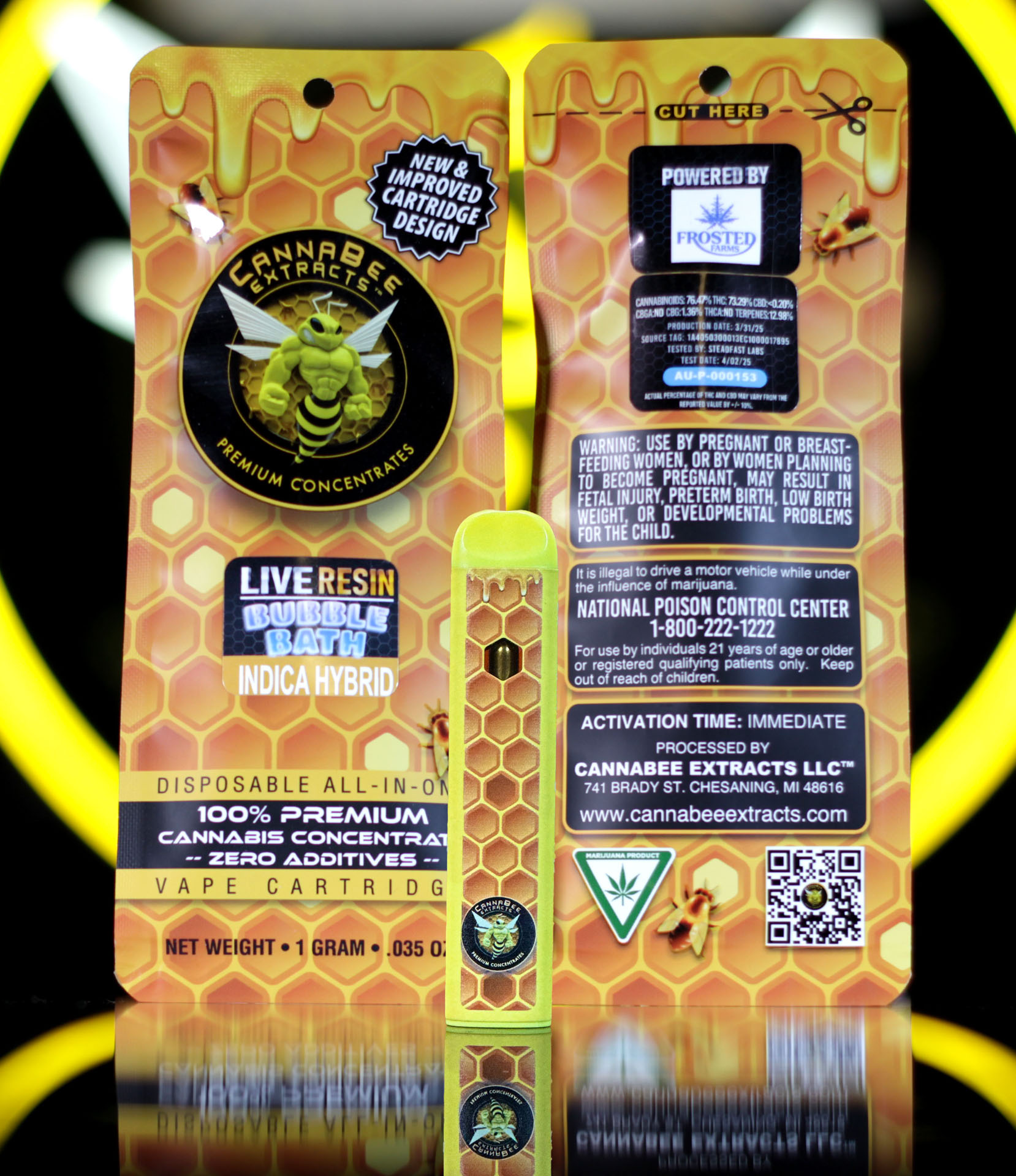 Bubble Bath | Live Resin Disposable | 1g | Indica
