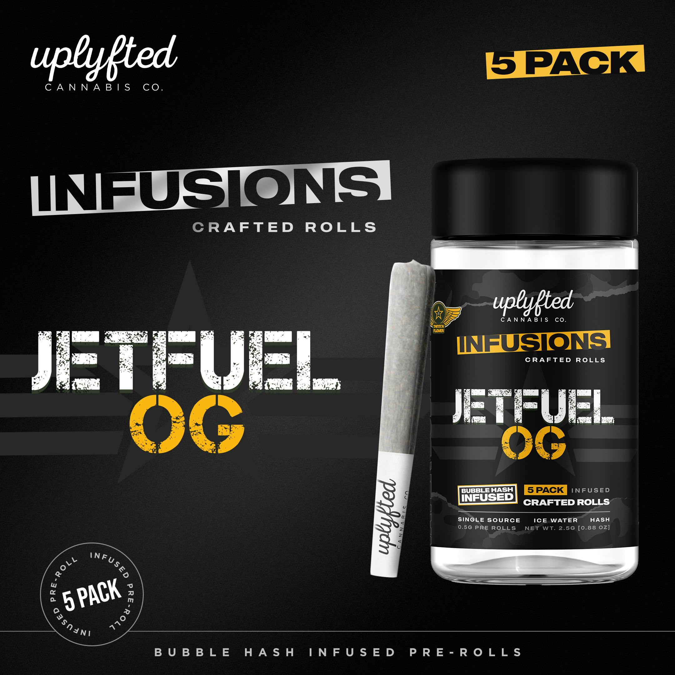 Uplyfted Jet Fuel OG Infused Pre-Rolls (5 x 0.5g) 2.5g