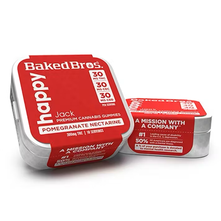 Happy Pomegranate Nectarine 1:1:1 (300mg THC : 300mg CBD : 300mg CBC) - Jack Herer