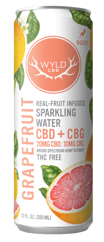 Wyld CBD Grapefruit Sparkling Water 20mg CBD + 10mg CBG