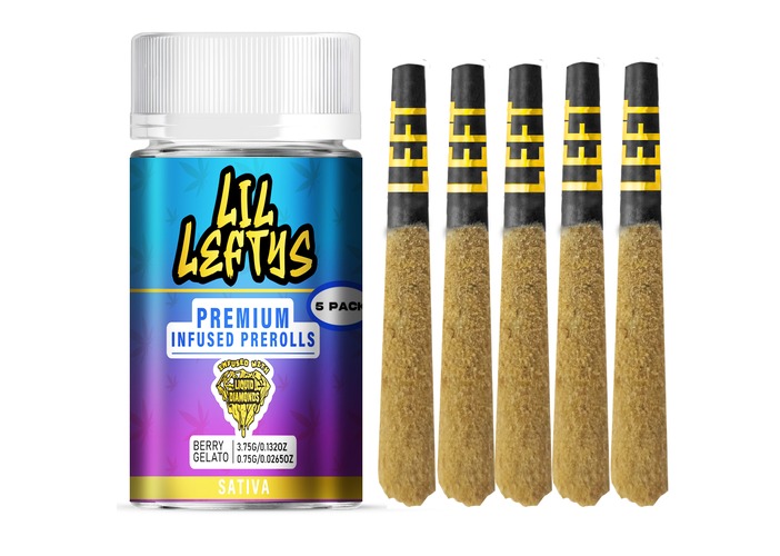 Left Coast - Berry Gelato Diamond Infused Preroll 5pk - 3.75g