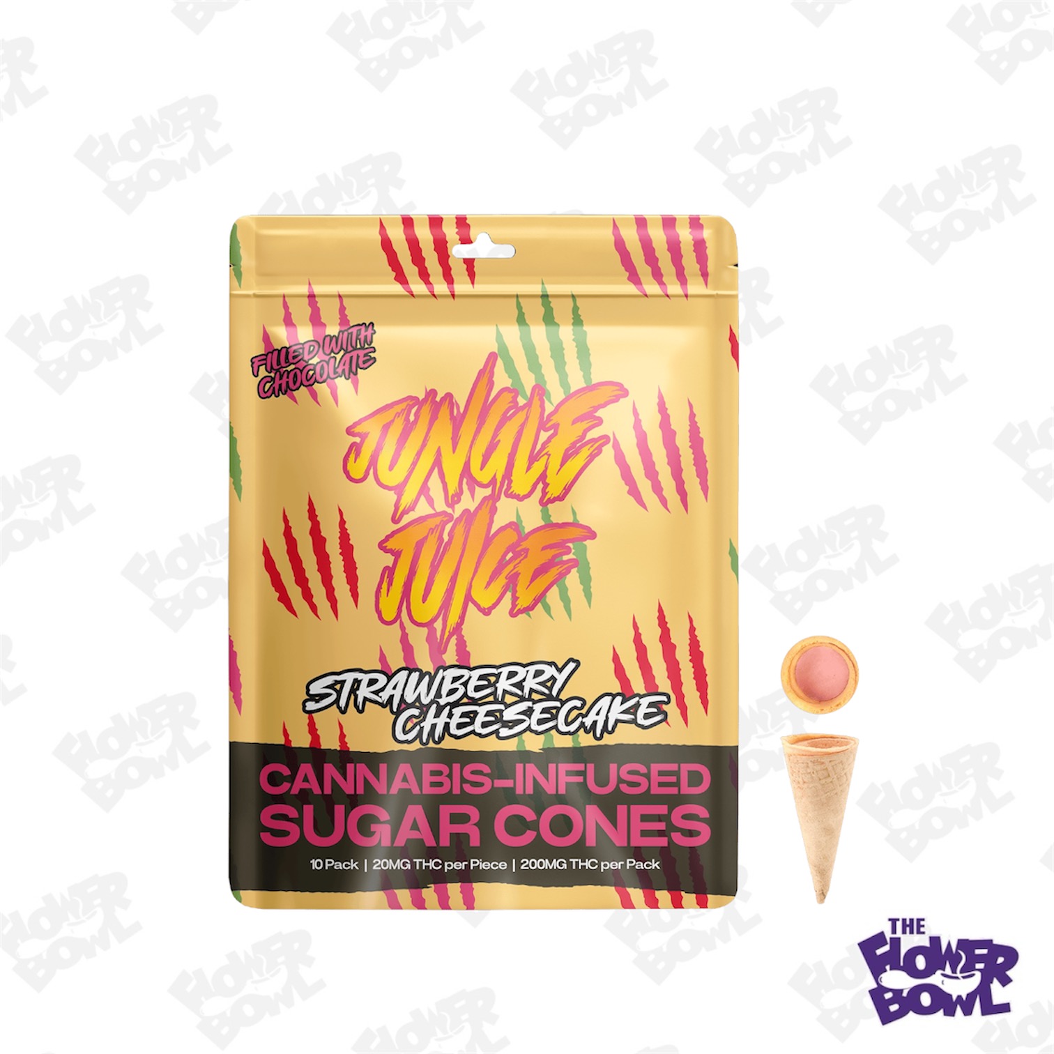 Jungle Juice: Strawberry Cheesecake Sugar Cones 200mg