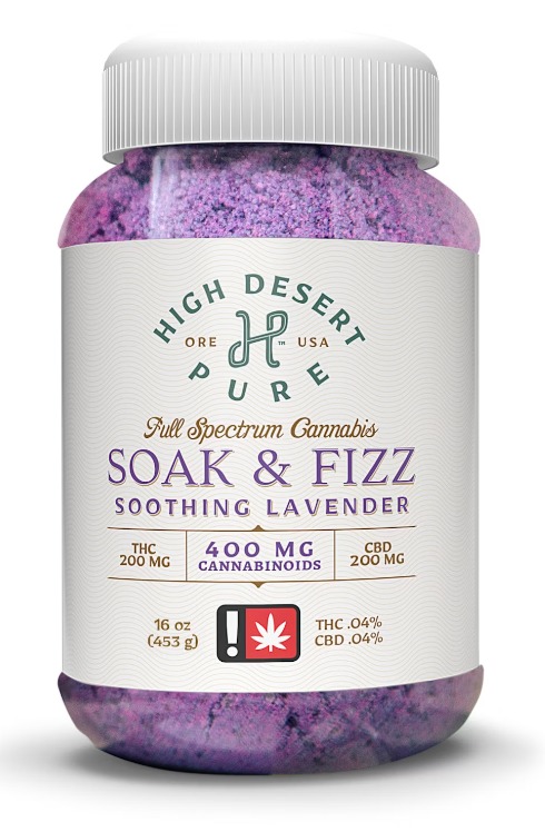 Bath Salt | Soak + Fizz | White Lavender | 1:1:1 | THC/CBD/CBG | 4oz