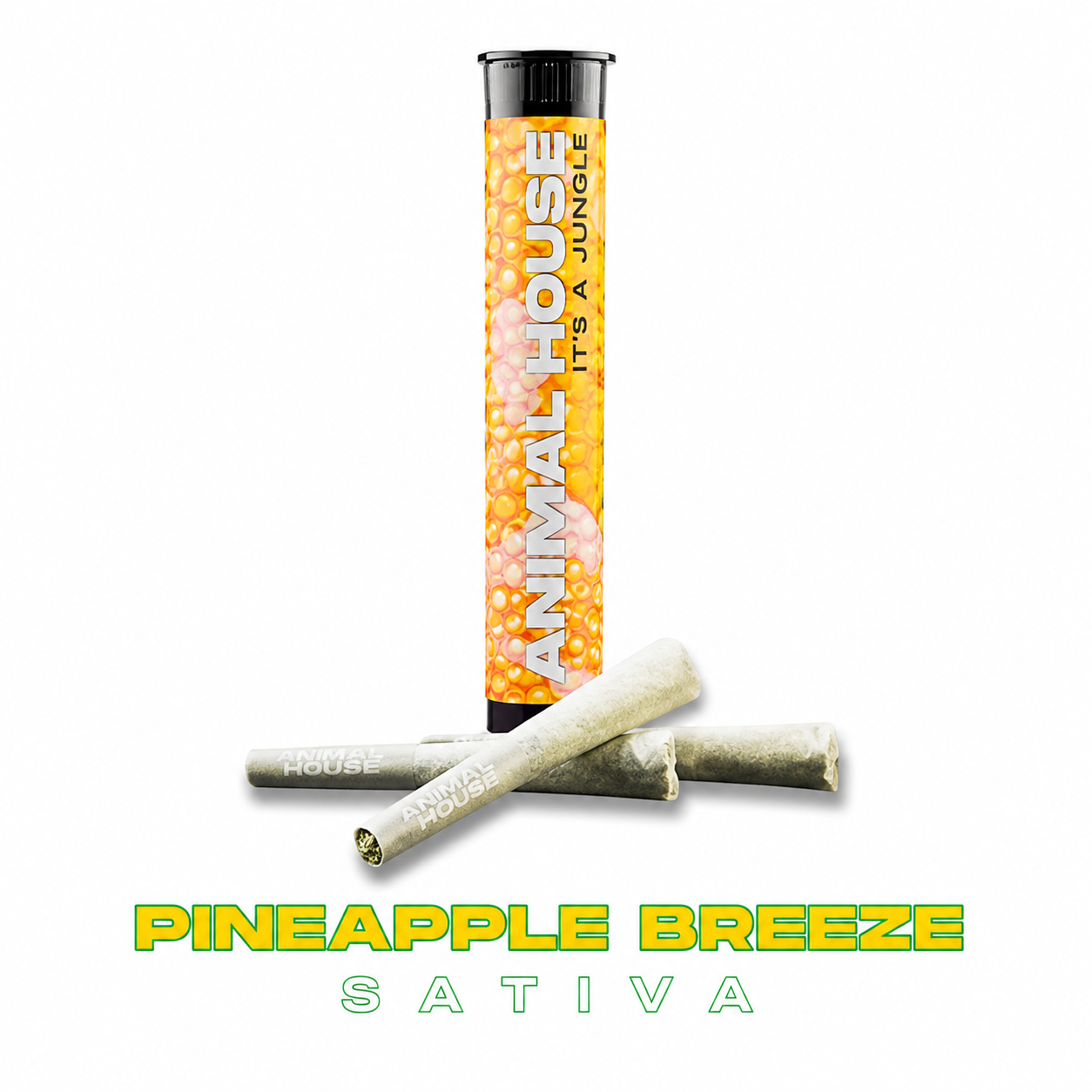 ANIMAL HOUSE - PINEAPPLE BREEZE - .5X3PK - KIEF INFUSED PREROLLS - SATIVA