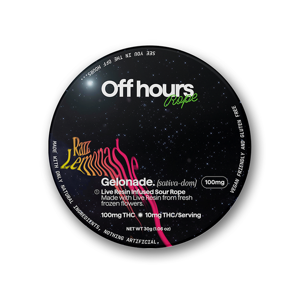 Off Hours - Gelonade Sour Raspberry Lemonade Live Resin Rope - 100mg