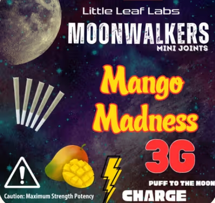 Moonwalkers - Mango Madness - 3g/5pk - Moonrock Infused Prerolls