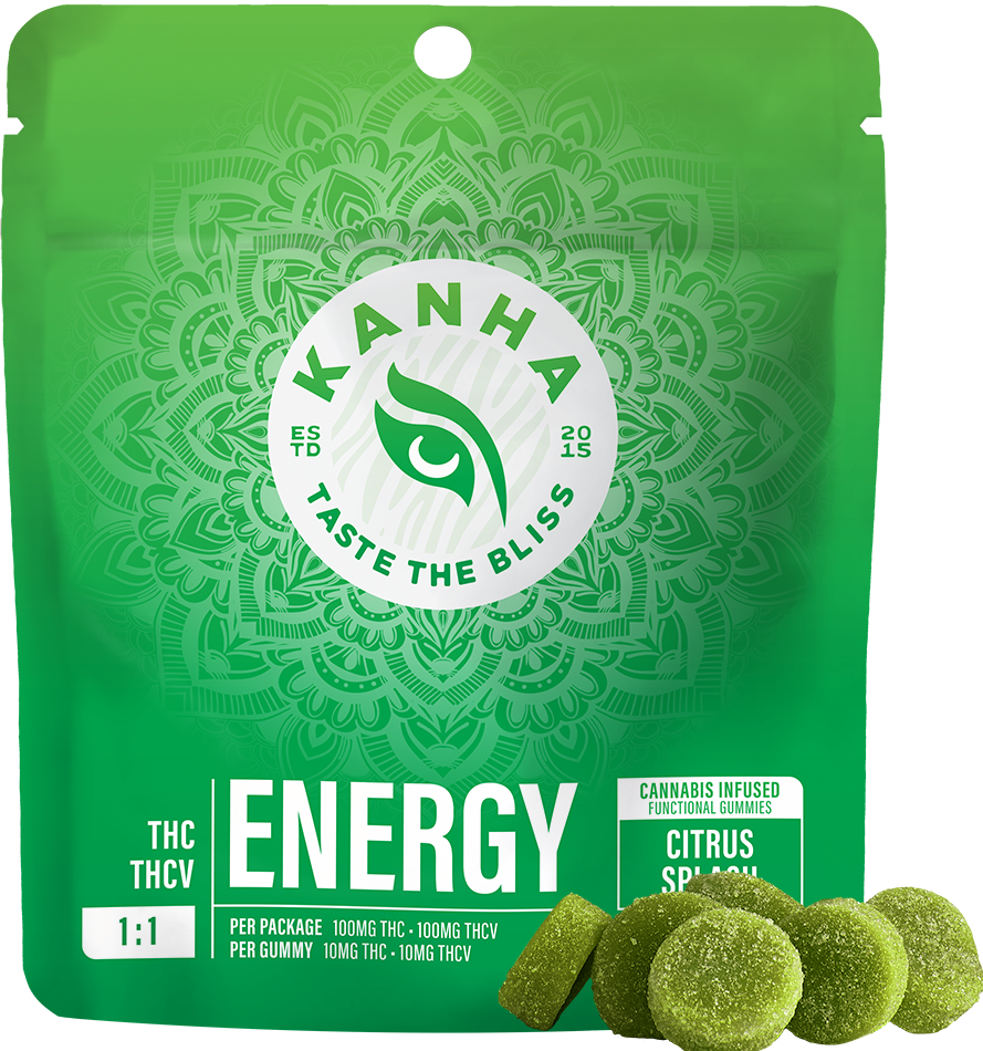 KANHA Gummies 100mg Nano: Energize Citrus Splash 1:1 THC:THCV 10pc