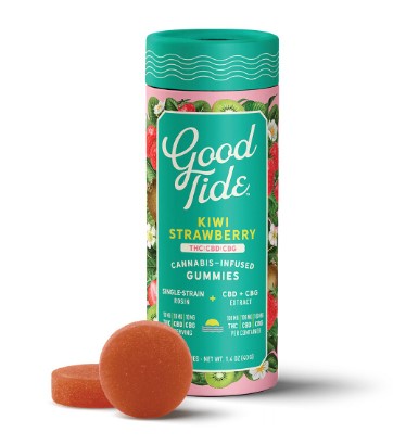 Good Tide Kiwi Strawberry Gummies THC:CBD:CBG 100mg