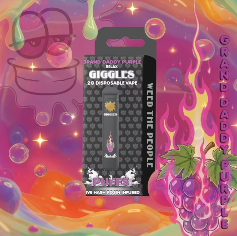 Puffs - Hash Rosin Infused Disposable 2g - Grand Daddy Purple - Relax