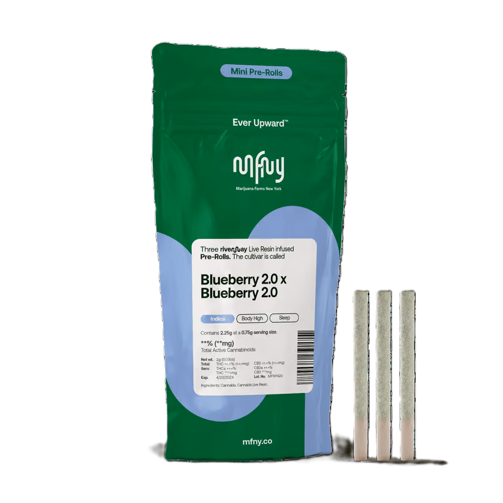 MFNY | Blueberry 2.0 x Blueberry 2.0 | Indica | 3 Pack Live Resin Infused Pre-Roll | 2.25g