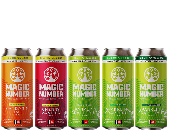 100mg Sparkling Grapefruit THC:CBG 1:1 - Magic Number