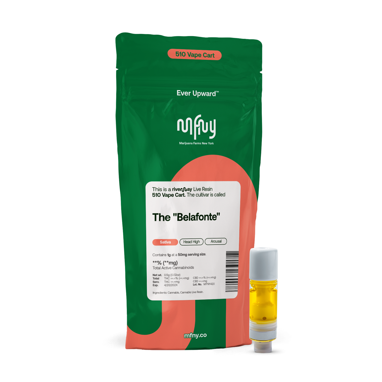 MFNY The Belafonte Live Resin 510 Cart, Sativa vape, 1g