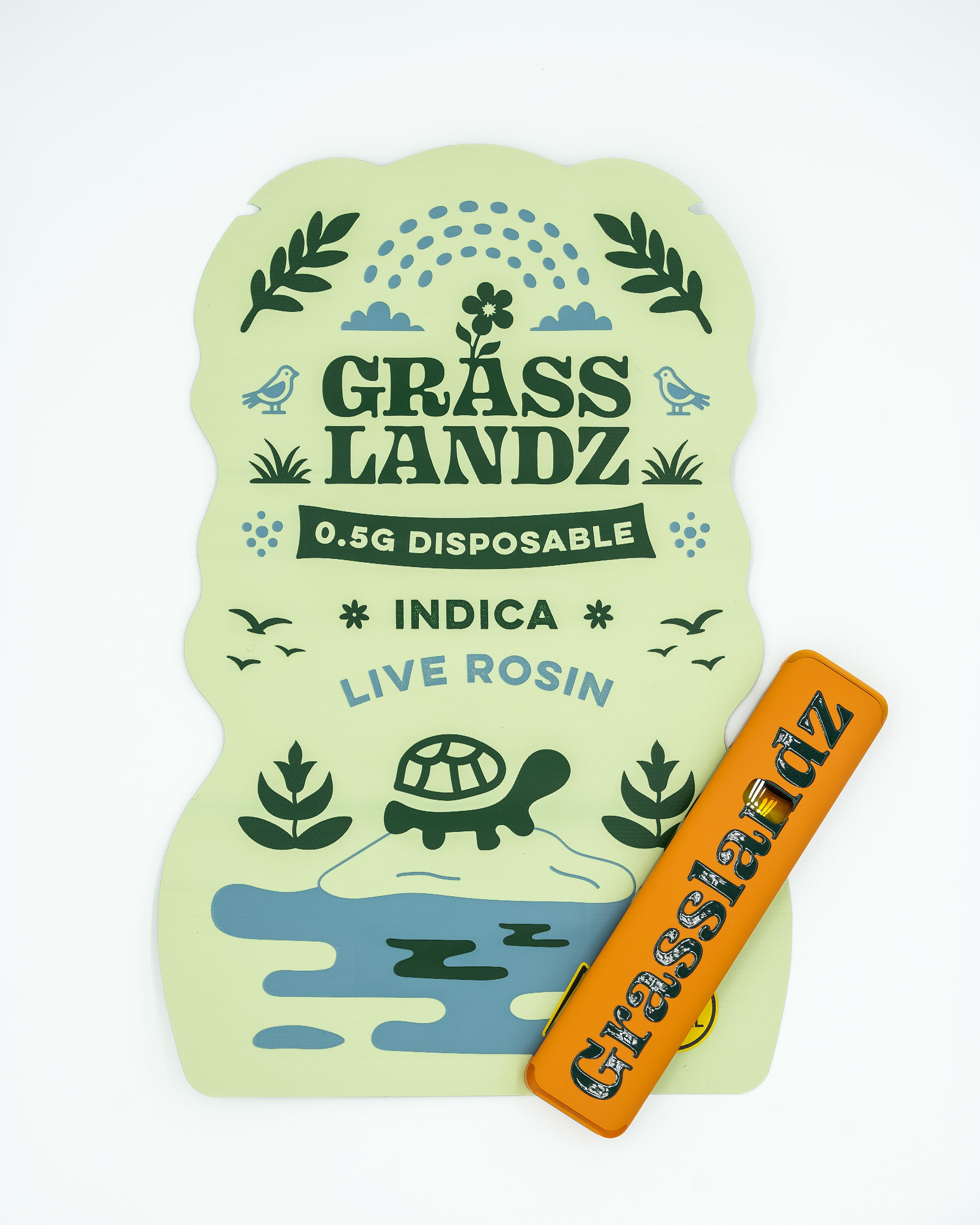 Grasslandz Rosin Disposable Vape Half - POUND CAKE (Indica)