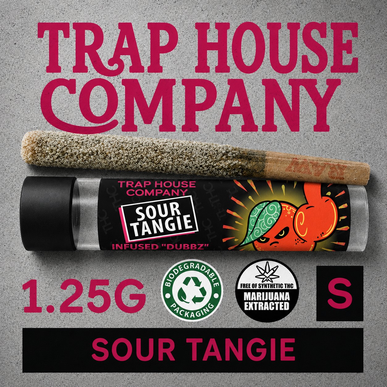 Trap House Company - Sour Tangie - 1.25g THCa Infused Pre-Roll