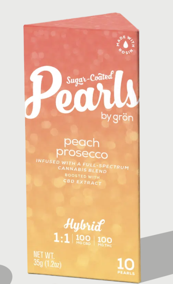 Pearls | Peach Prosecco | 100mg Gummies 1:1 (Hybrid)