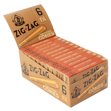 Zig Zag Pre-Rolled Cones Unbleached 1 1/4 - 6 Pack