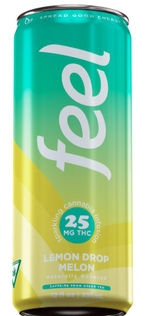 Feel Seltzer 25mg THC 60mg Caffeine - Lemon Drop Melon