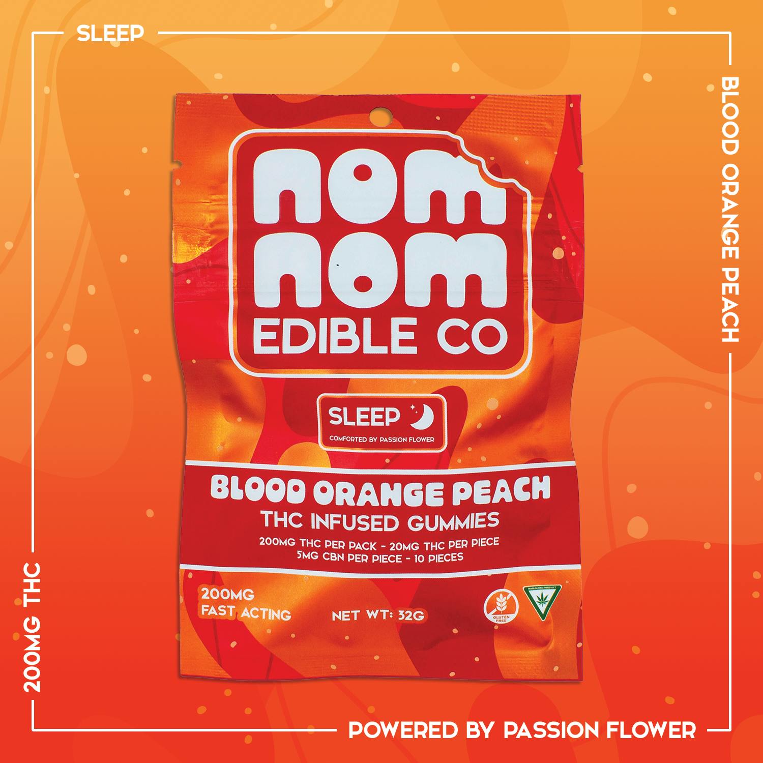 Blood Orange Peach | 20mg x 10 4:1 CBN Sleep | Nom Nom