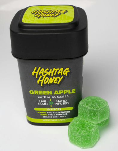 Hashtag Honey Live Resin Gummies Green Apple
