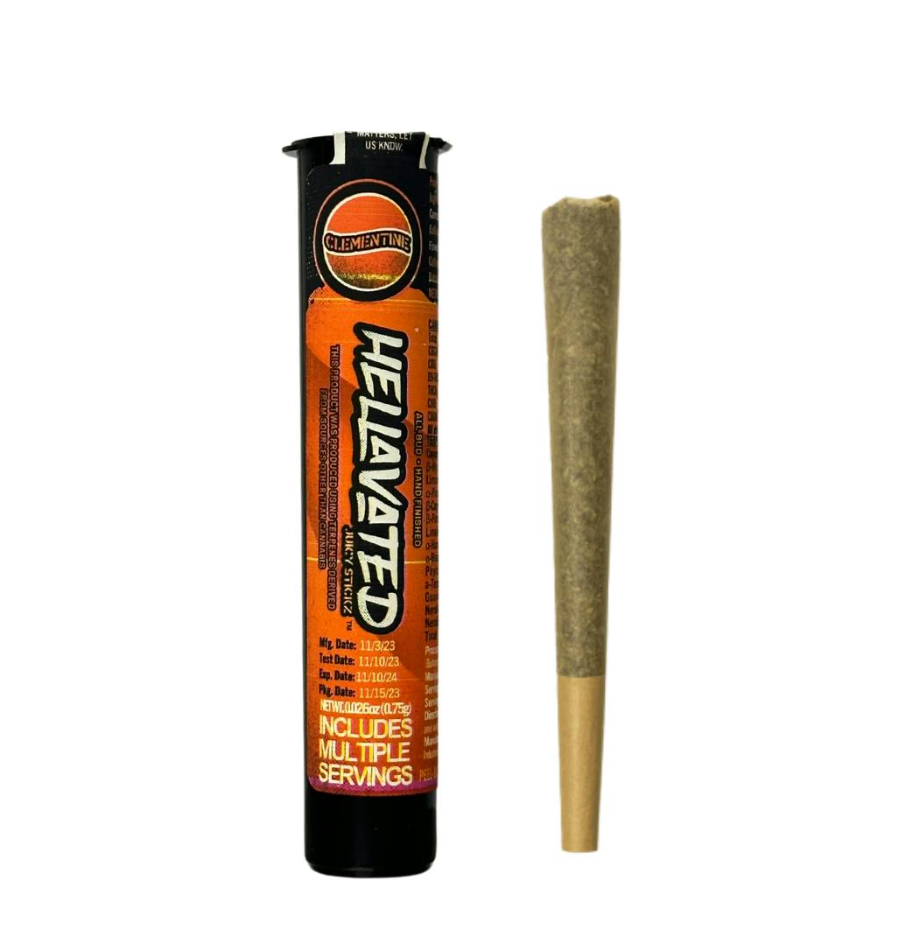 .75G Hellavated Juicy Stickz Infused Pre-roll - Clementine