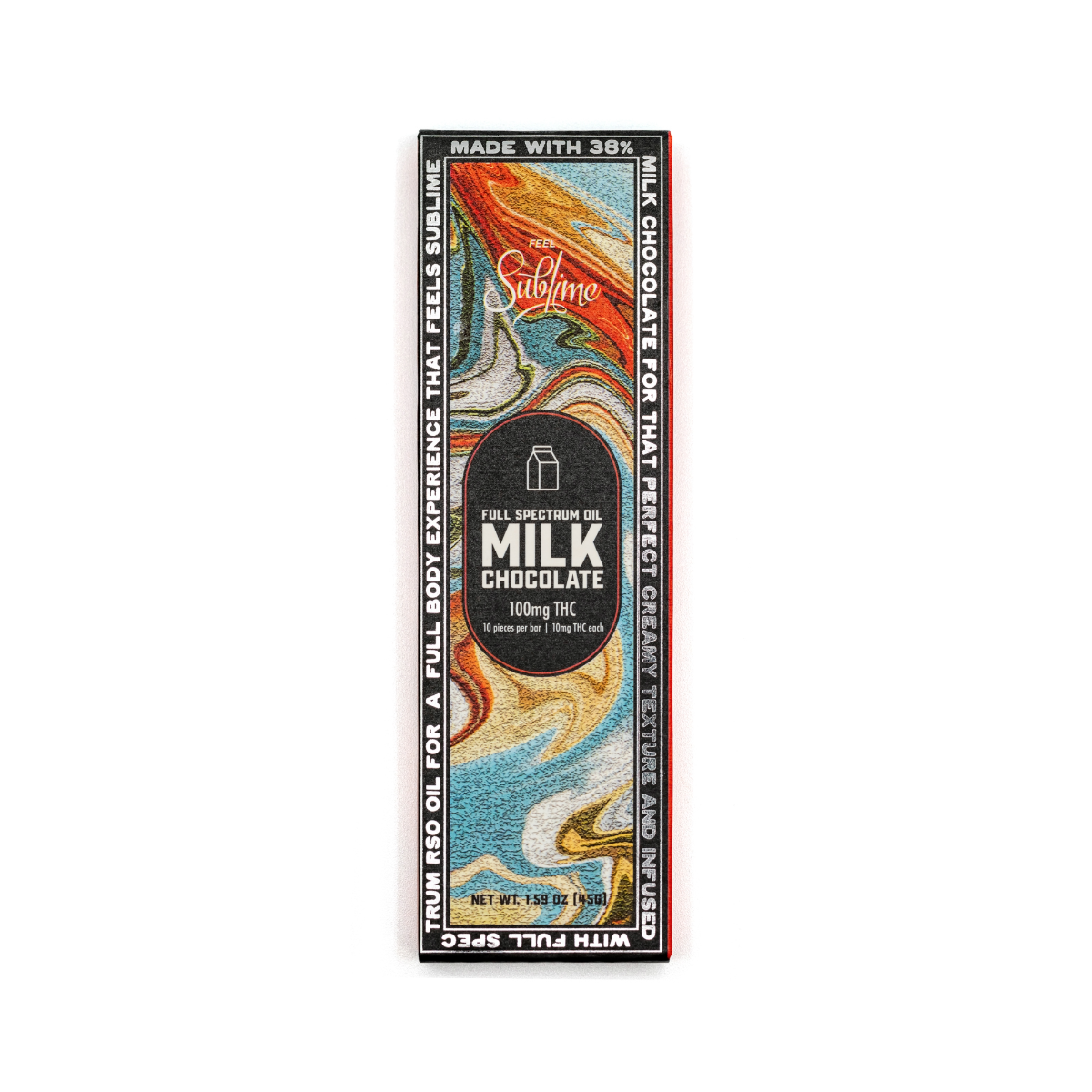Sublime Edibles RSO Chocolate Bar-Milk Chocolate  | 100mg x 10pc 