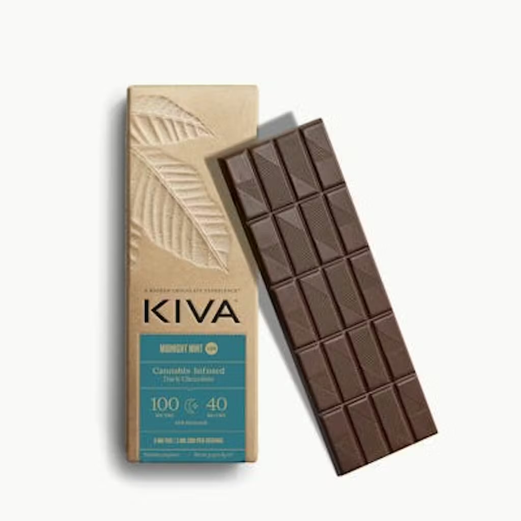 KIVA - EDIBLE (CHOCOLATE) - - CBN:THC - 5:2 - MIDNIGHT MINT DARK CHOCOLATE