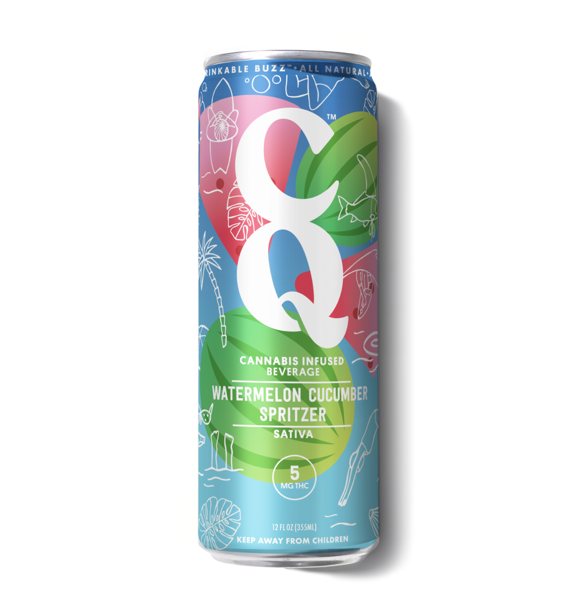 CQ Drinks - Watermelon Agua Fresca Drink 16oz 100MG