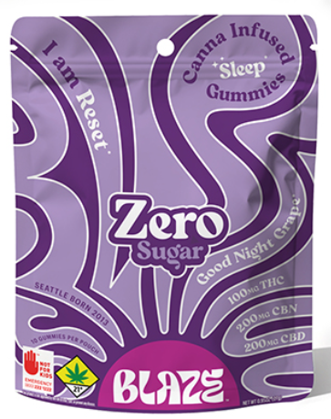 Blaze - CBN 2:2:1 Zero Sugar Good Night Grape Gummy 10pk 500mg