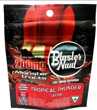 Monster Xtracts – Tropical Thunder Blaster Naut | 200mg THC Single Gummy
