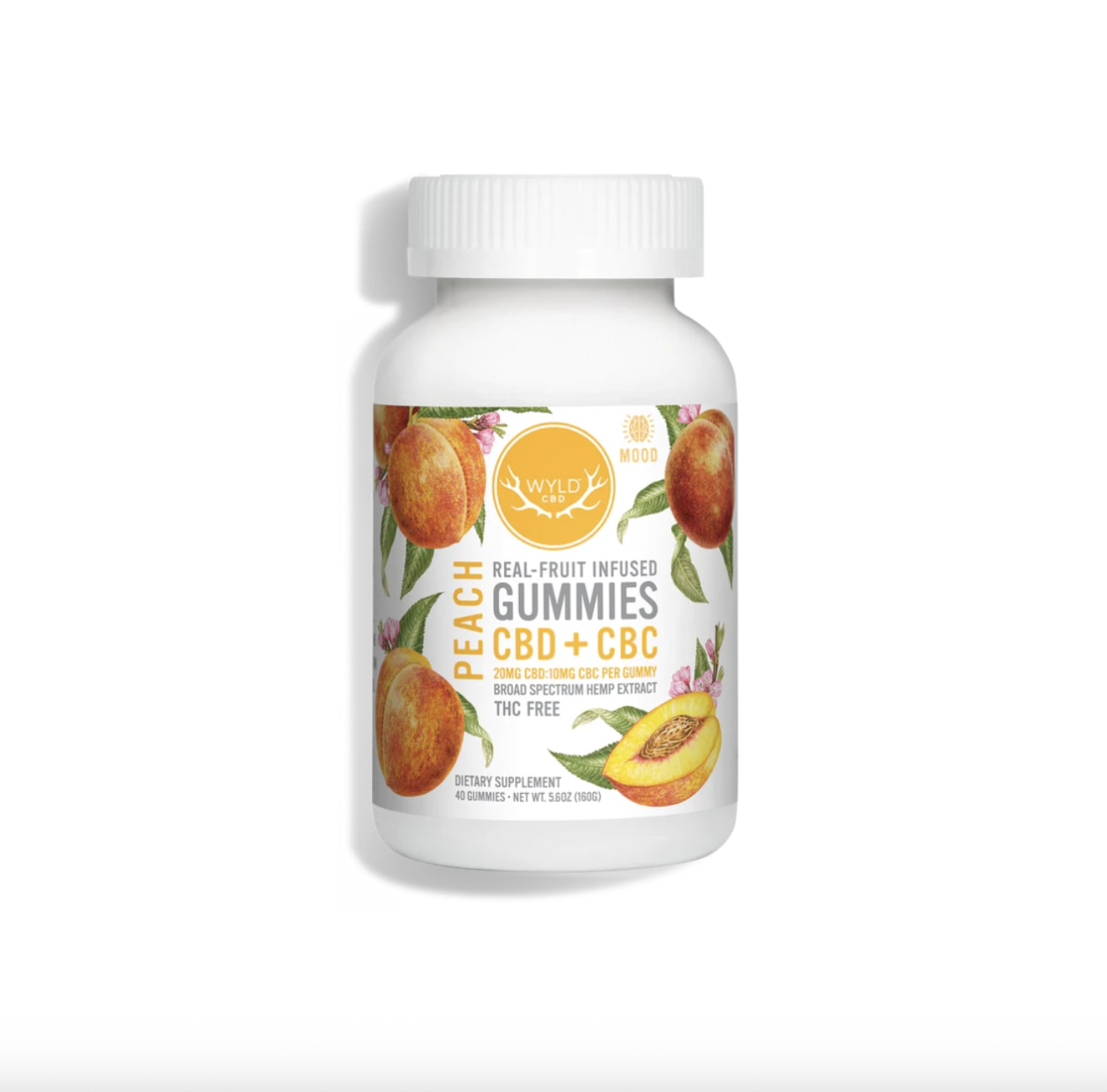 400mg 1:1 CBD:CBC Peach - Hemp Gummies - Wyld
