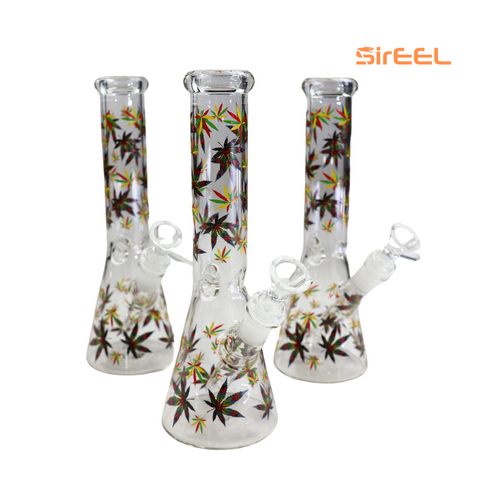 10 420 Rasta Leaf Beaker W/ Matching Downstem