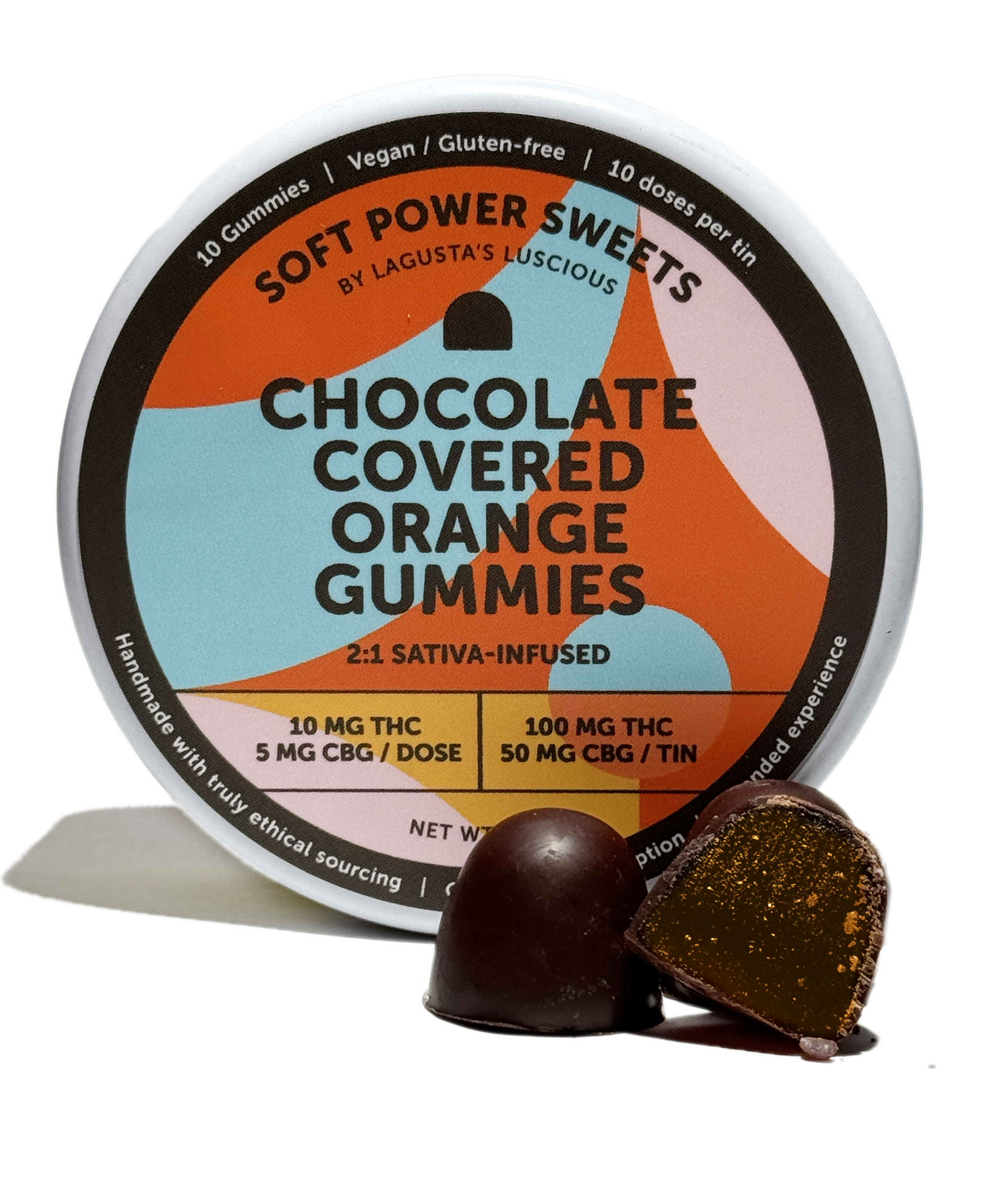 Soft Power Sweets | Orange Sativa | Chocolate Covered Gummy | 10mg 10pk