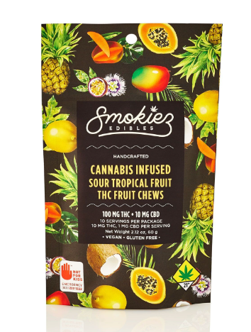 Smokiez - Sour Tropical Fruit 1:1 THC:CBD (h) - Fruit Chews - 100mg